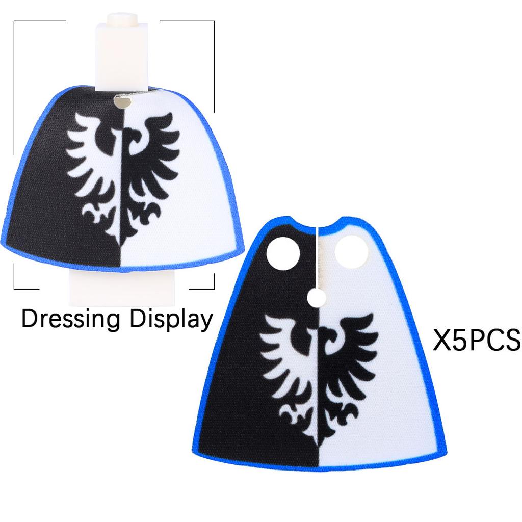 MOC Officer Cape Building Blocks Kit Medieval Lion Knights Figures Accessories Shawl Imitation Fur Cloak Bricks Toys Boys Gift