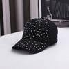 Breathable Floral Baseball Cap Rhinestone Decoration Elegant Hat Flower Baseball Hat  Summer Wear