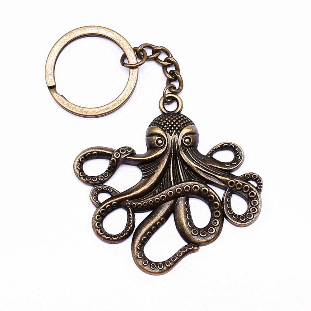 Skeleton Mermaid Charm Keychain Gothic Halloween Key Ring 28mm Ring