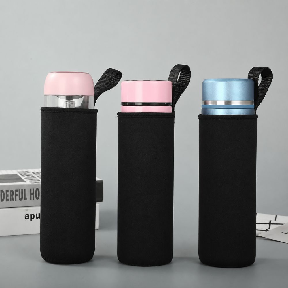 Black Water Bottle Case Portable Cup Sleeve Lightweight Cup Covers Bag