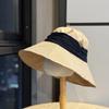Retro Pleated Cotton and Linen Bucket Hat Women's Summer Big Eaves Sun Protection Sun Hat Foldable Thin Versatile Tide