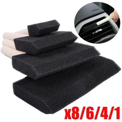 Sponge Wooden Handle Brush Car Interior Gap Cleaning Brush Center Console Screen Dust Removal Detail Brush Sponge Graffiti Tool