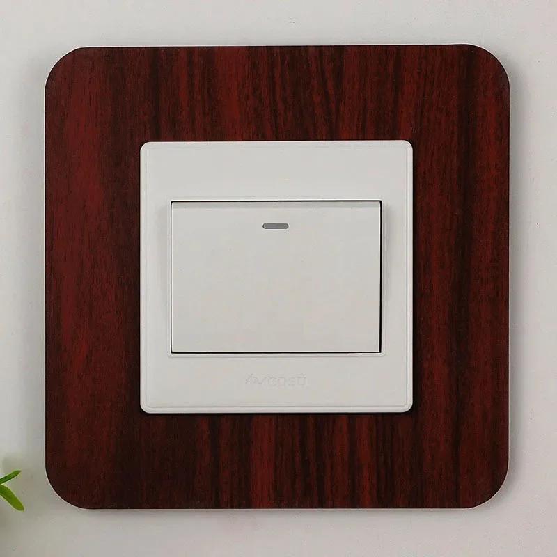 1PCModern Simple Anti-Dirty Buckle Type Non-Adhesive Dustproof Switch Protective Cover Outlet Wall Sticker Aluminum Socket Frame