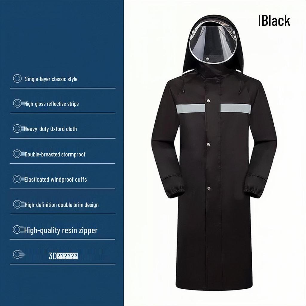 New Fashion Full-Length Outdoor Raincoat - Extended Hiking & Cycling Windbreaker