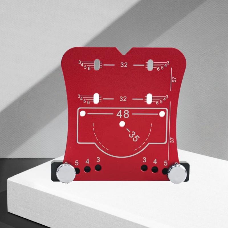 Adjustable 35mm Drill Guide Cabinet Hinge Jig - Aluminum Alloy Precision Marking Template for Concealed Hinges, Manual Hand Tool