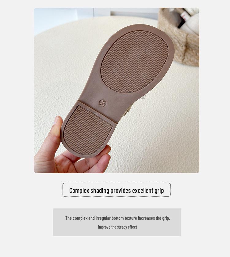 Girls' 2025 Autumn Leather Princess Shoes - Black Bow Mesh