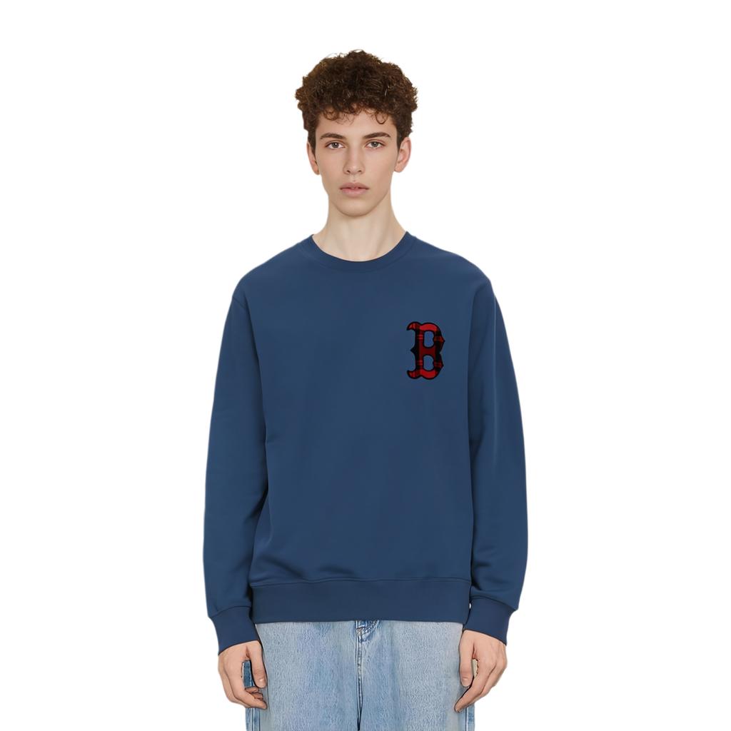 MLB Boston Red Sox Letter Logo Crewneck Sweatshirt Unisex Sweatshirt Blue 31MTE2041-43U