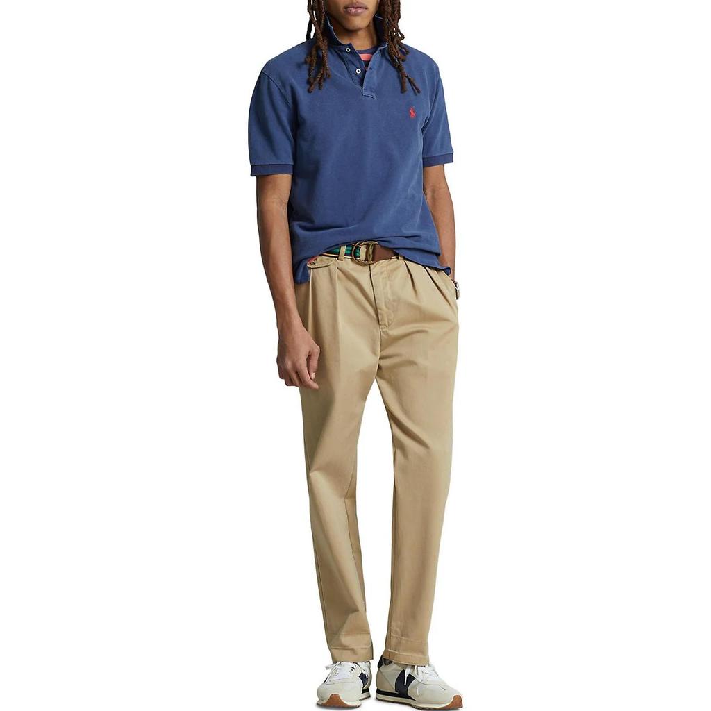 Polo Ralph Lauren SS23 Solid Color Logo Embroidered Pullover Straight Fit Short Sleeve Polo Shirt Men Polo Shirts Blue 710850860-010
