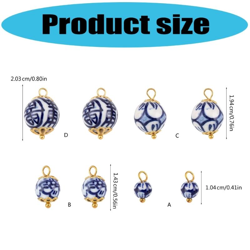 Traditional Auspicious Motif Ceramic DIY Accessories Combined With Sturdy Stainless Steel Components