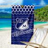Blue White Crest Pattern Beach Towel - Soft, Absorbent Microfiber, Lightweight, Ideal for The Beach, Parties, Travel, Camping fan gifts