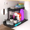 Adjustable Height Under Sink Organizers and Storage, Pull Out Cabinet Organizer 2 Tier Slide Out Shelf Under Cabinet Storage, Under Sink Organize