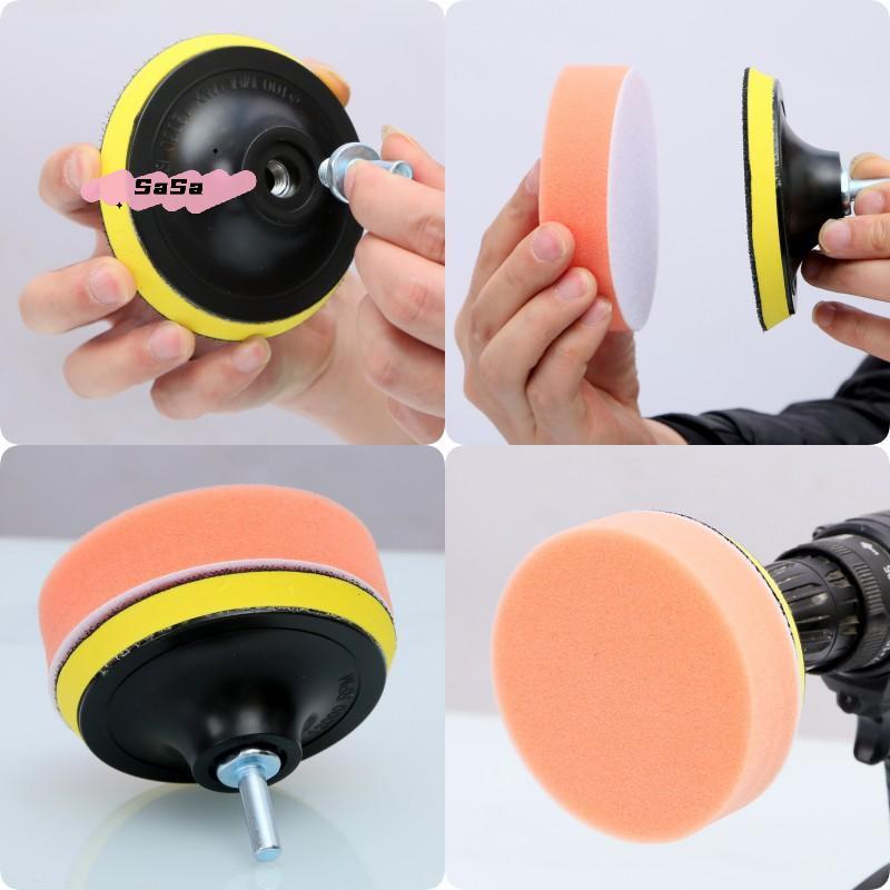 S-6Pcs Foam Pad Buffer Kit Polishing Machine Wax Pads 3/4/5/6/7 Inch For Removing Scratches Car Polishing Sponge Pads Set