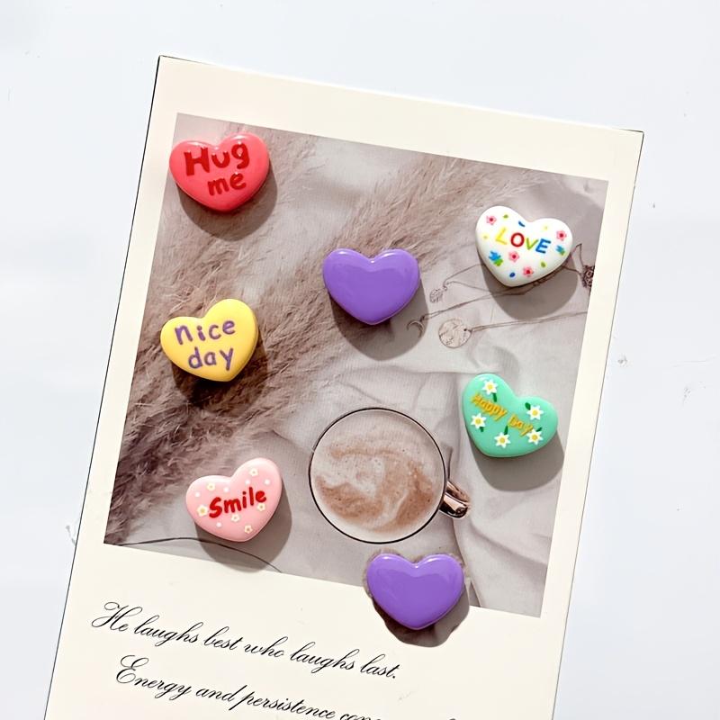 

Набор из 7 магнитов на холодильник в форме сердца, красочные пластиковые магниты с буквами и вдохновляющими посланиями, овальной формы