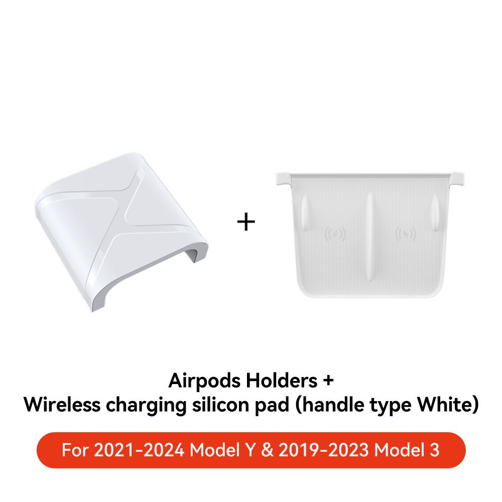 YZ Für Tesla Model 3/Y 2025-2025 Kabelloses Laden Schutzpad Material-Upgrade Kabelloses Headset Limit Schutzzubehör