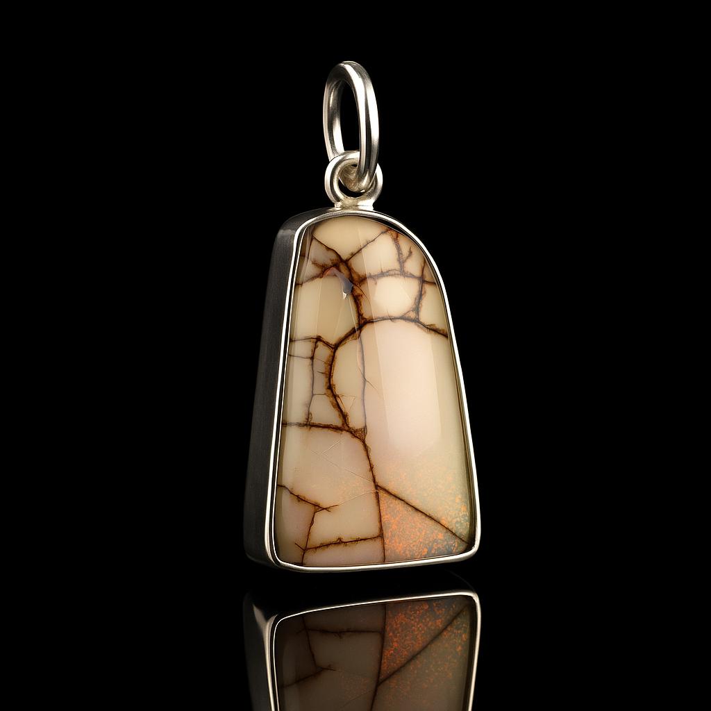 Ethiopian 19.65 Ct Natural Opal 925 Sterling Silver Pendant For Women