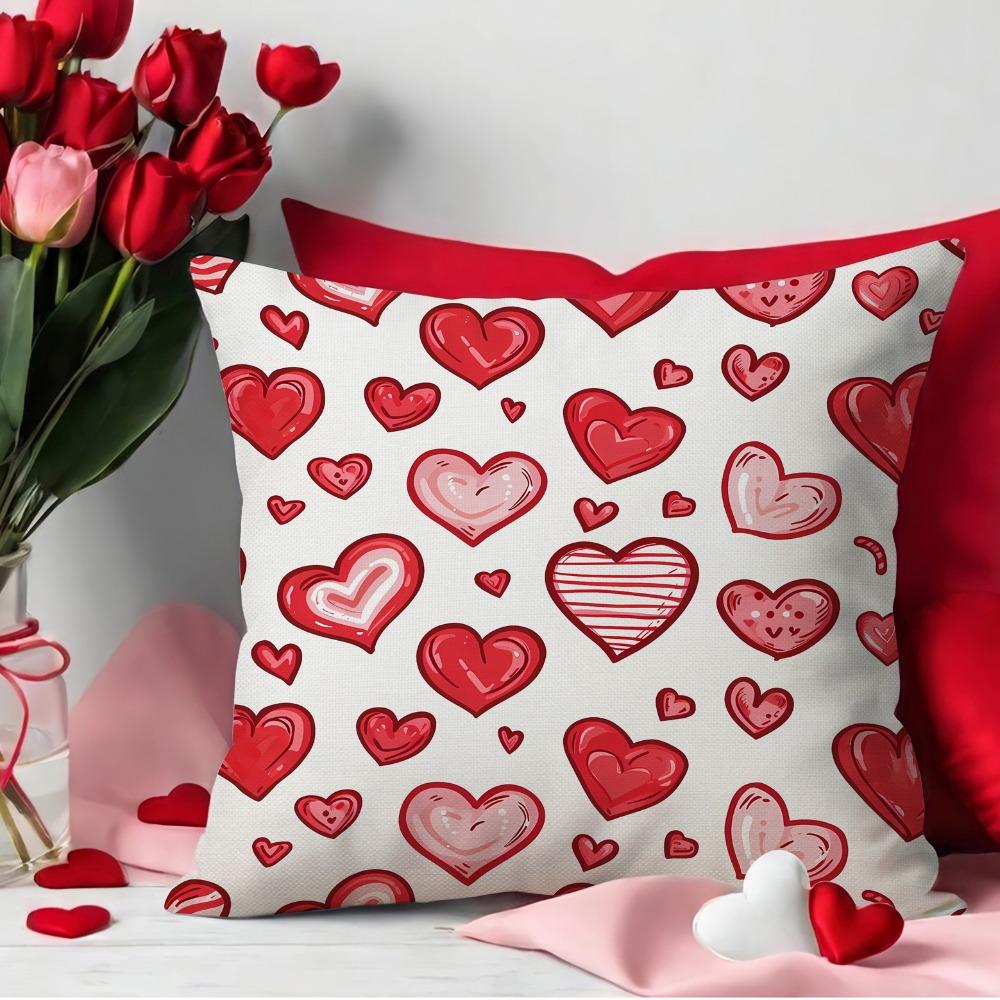 Red Valentine's Day Cushion Cover 45*45cm Throw Pillow Cover Decorative Pillowcase  Home Decor