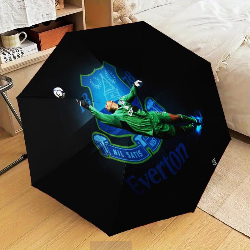 Fc Everton Crest Design Automatic Folding Umbrella - 8-Rib Travel Umbrella with Auto Open/Close & Portable Gifts for Holidays or Birthdays