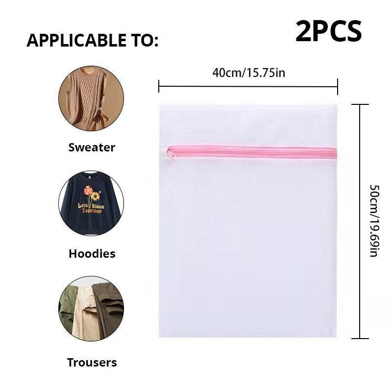 2 buc/7 buc 6 dimensiuni, transparent, cu fermoar, buzunar din plasă fină, reutilizabil, rezistent, pentru protecția rufelor mașinii de spălat rufe