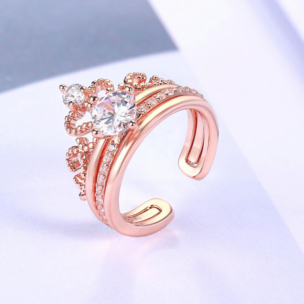 INN Vintage Luxury Ring For Women Elegant Exquisite Cubic Zirconia Queen Crown Engagement Wedding Ring Set Jewelry Gift R350-2