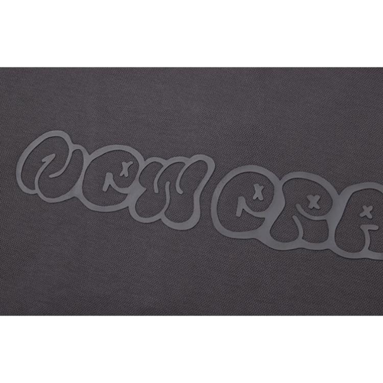 New Era Skateboard Series Loose Fit Letter Casual Pullover Long Sleeve Polo Shirt Unisex tops Gray 13789147