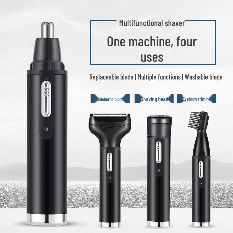 USB Wiederaufladbarer 4-in-1 Elektrischer Trimmer für Männer: Nase, Koteletten und mehr