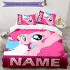 3pcs My Little Pony2 Cover Set - Personalized Name, HD Printed Bedding with 1 Cover and 2 Pillowcases - Perfect for Home Decor, Easy Care
