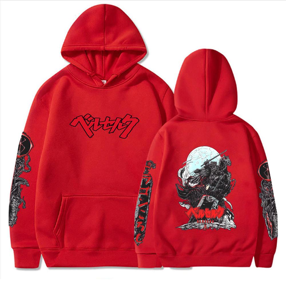 Anime Hoodie Berserk Hoodies Guts Pullovers Sweatshirts Tops Casual Hip Hop Streetwear Overside Hooded Pullover Unisex's Fashion Clothing