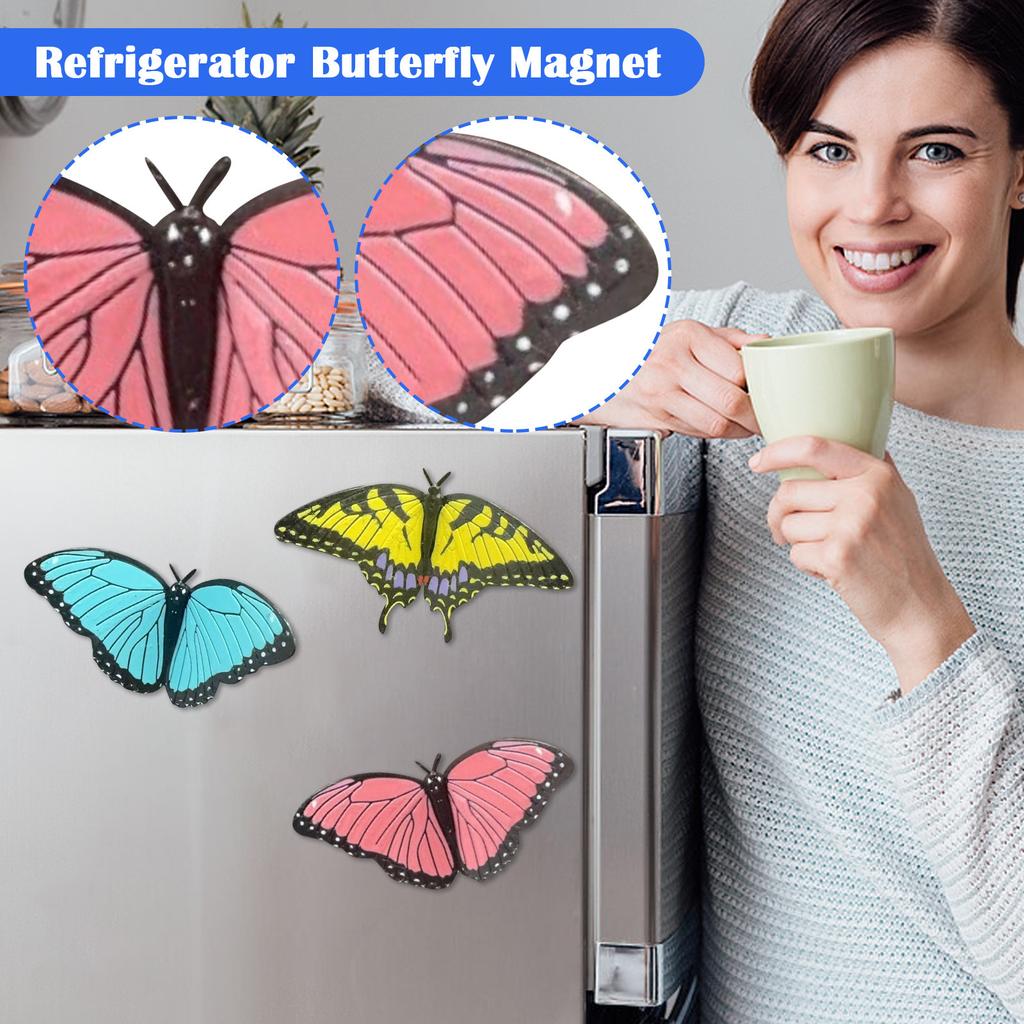 Refrigerator Butterfly Magnet - Colorful Butterfly Fridge Magnet Decoration For Kitchen Home Decoration
