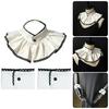 Women Elegant Black Trimmed Layered Detachable Fake Collar Neckpiece Wrist Cuffs False Sleeve for Daily or Formal Outfit