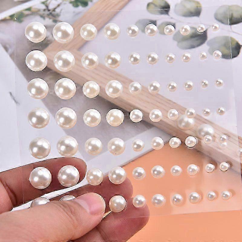 1 Sheet Plastic Semi-circular Pearl Decoration Stickers for DIY Crafts Nail Art