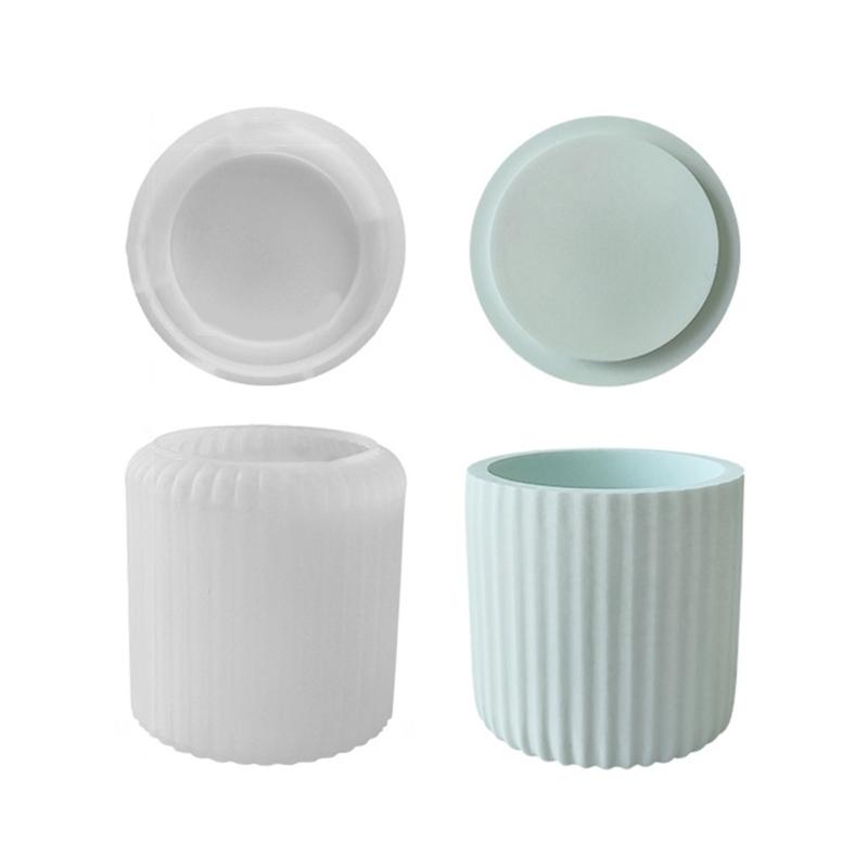 Silicone Candle Cup Molds 3pcs/set Resin Jar Storage Box Mould Exploy Casting Molds Ornament for  Hand-Making Crafts