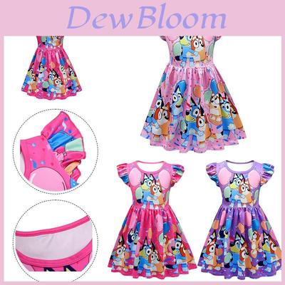 Toddler Girls' Bluey Bingo Pajama Dress Soft Comfortable And Breathable Fabric