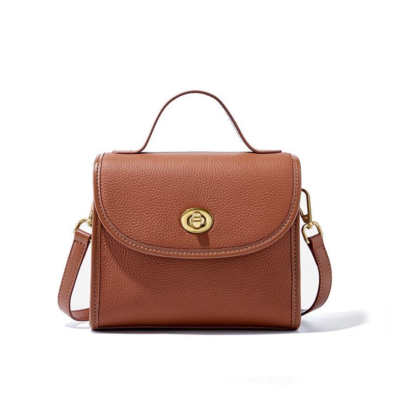 Leather Women's Bag Women's New Versatile Fashion Small Square Bag High-end Messenger Bag Women's Cowhide Handbag