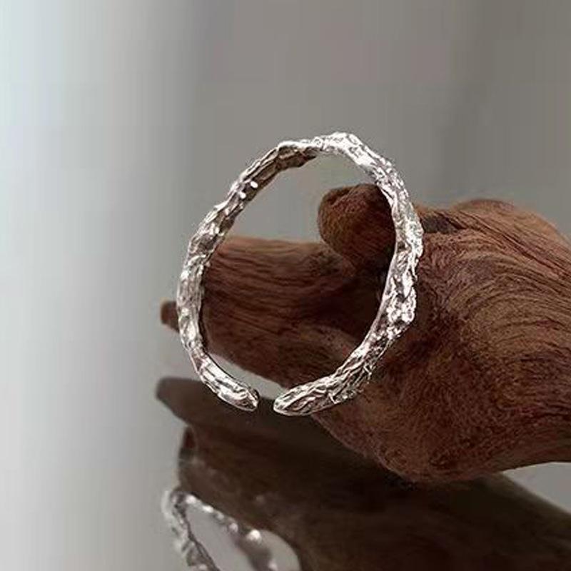 Silver Color Irregular Bumpy Ring Female Opening Adjustable Index Finger Rings for Women Fashion Jewelry Accessories Anillos