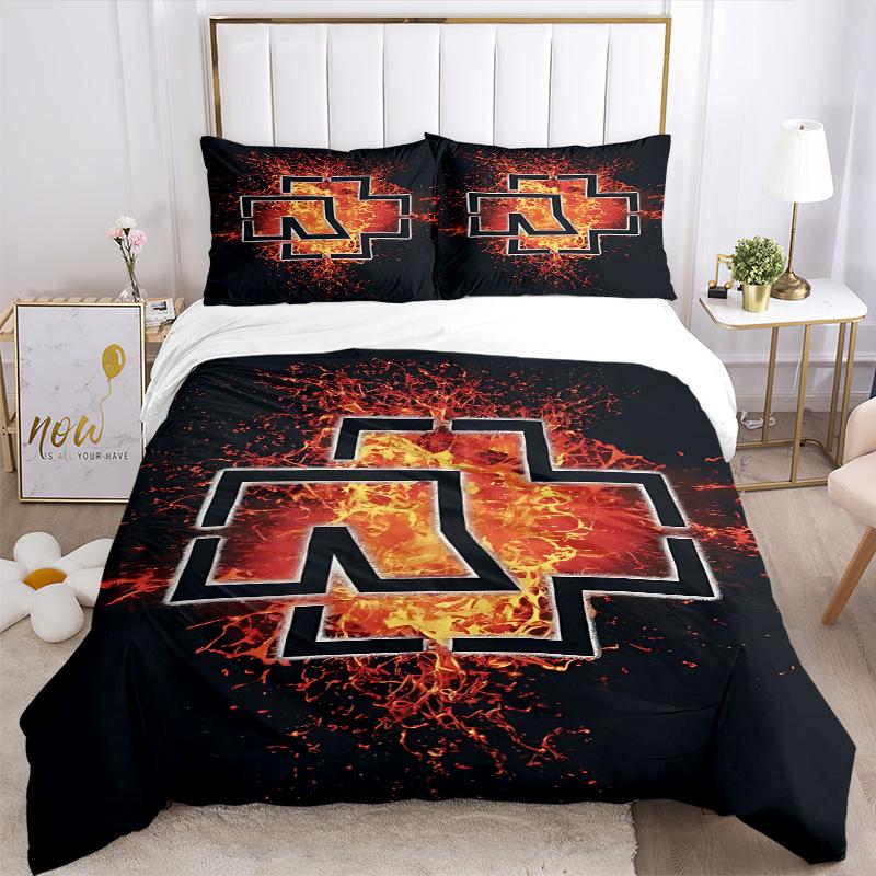 Metal Cross Flames Print 3Pcs Bedding Setduvet Cover With 2 Bedropillowcase Home Birthday Gift