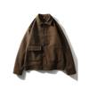 Maillard Wear Brown Short Woolen Jacket Men's Spring and Autumn Lapel Foreign Trade Men's Fleece Blended Top