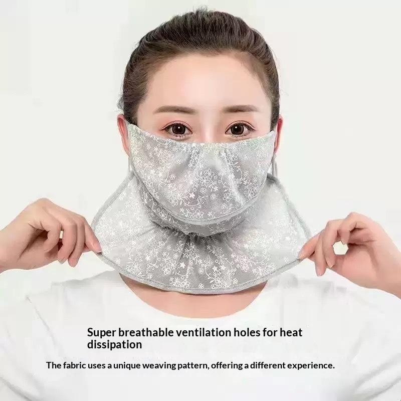 Anti-Uv Sunscreen Mask Breathable Ear Cord Face Cover Scarf Hanging Ear Dust-Proof Scarves Mask Summer Dust-Proof Veil