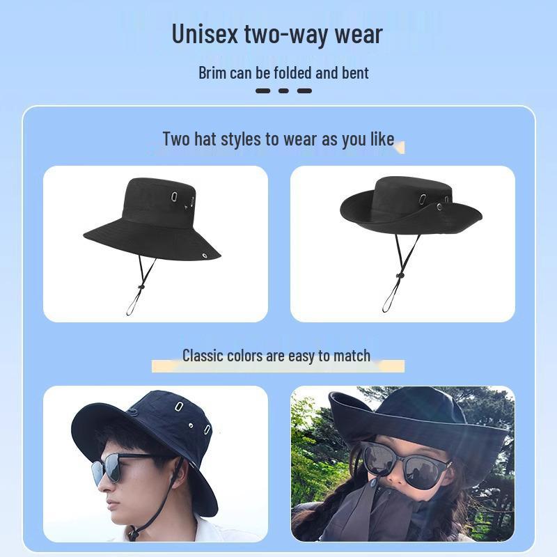Men's Outdoor Denim Mountaineering Hat - Sun Protection for Climbing, Fishing, and Summer Activities
