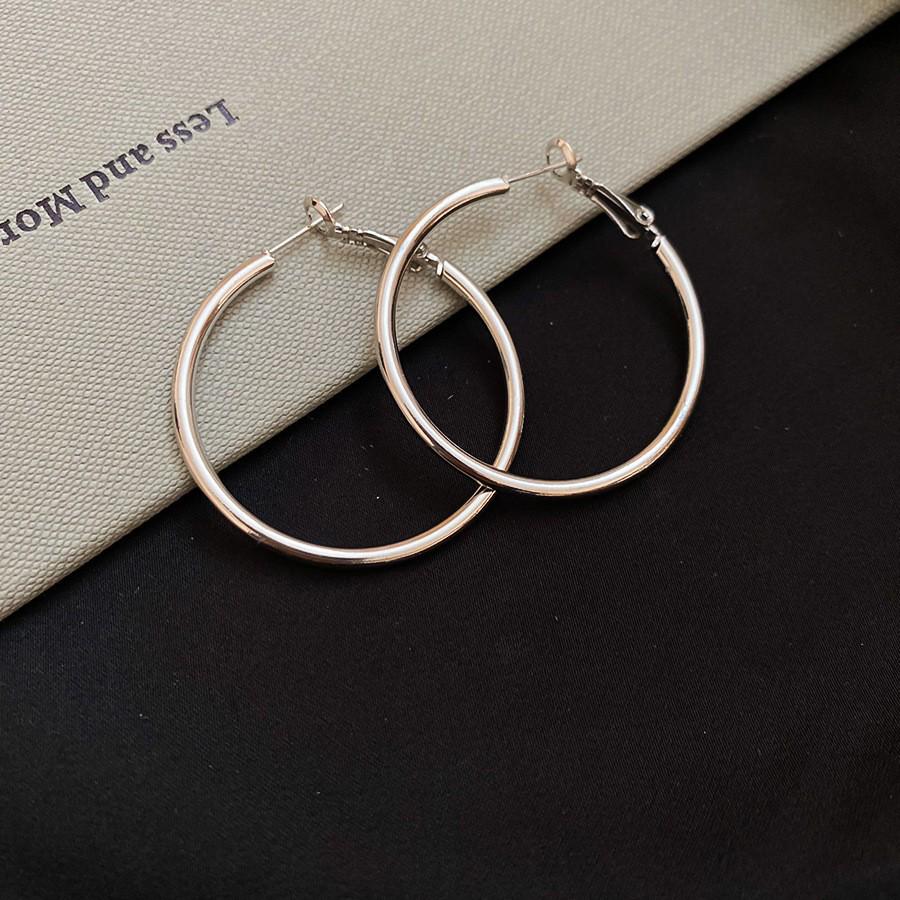 

Sterling Silver Needle Circle Earrings: Minimalist, Versatile Metal Hoops with a Fashionable, Niche European and American Design.