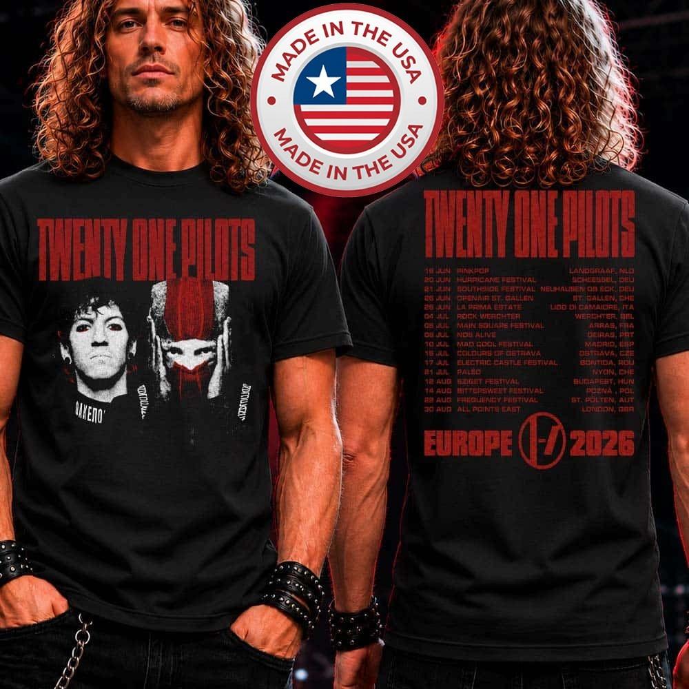Twenty One Pilots Heard no Evil T-shirt Voor Europa Tour 2026 Heruitgave T-shirt
