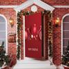 Four-Sided Stretch Christmas Door Cover - Easy Install with Festive Pattern