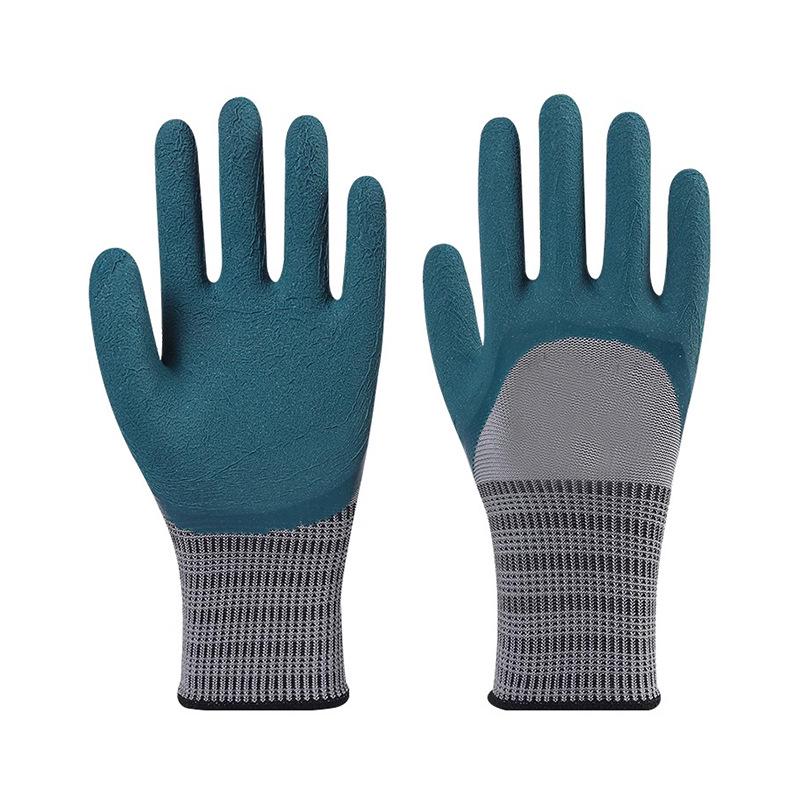 Durable Non-Slip Waterproof Latex Work Gloves for Labor Protection