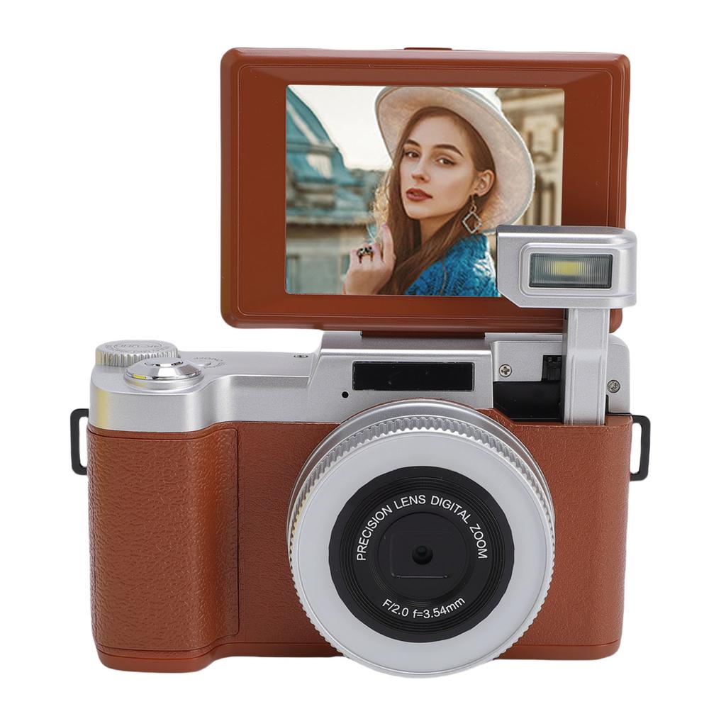 4K Digital Camera Autofocus 64MP Vlog Camera with 2.8 Inch 180 Degree   Screen Travel Camara for Photography