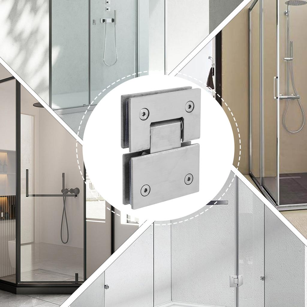 Strong Stainless Steel Glass Door Hinge for Shower Stall Heavy Duty Hardware Easy to Install Fits Glass Doors Secure Stable