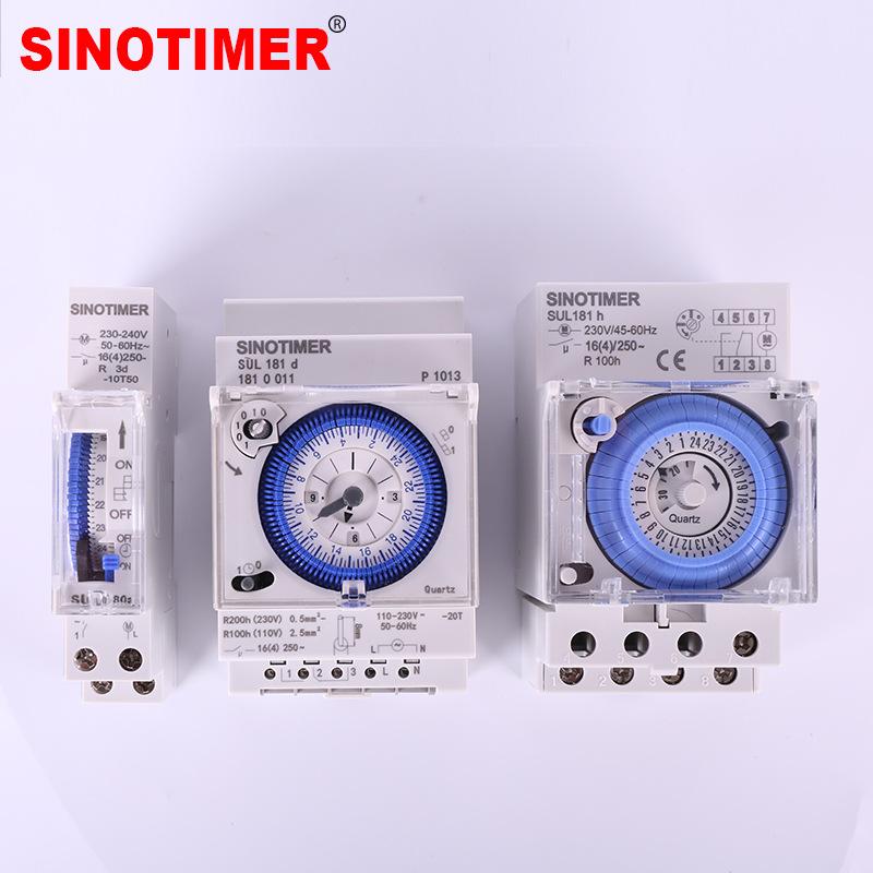 220V AC Analog 24 Saatlik Mekanik Zamanlayıcı Anahtar 15 Dakika Aralık Quartz Zaman Kontrol Cihazı DIN Raylı Zamanlayıcılar SUL181d 16A 230V3