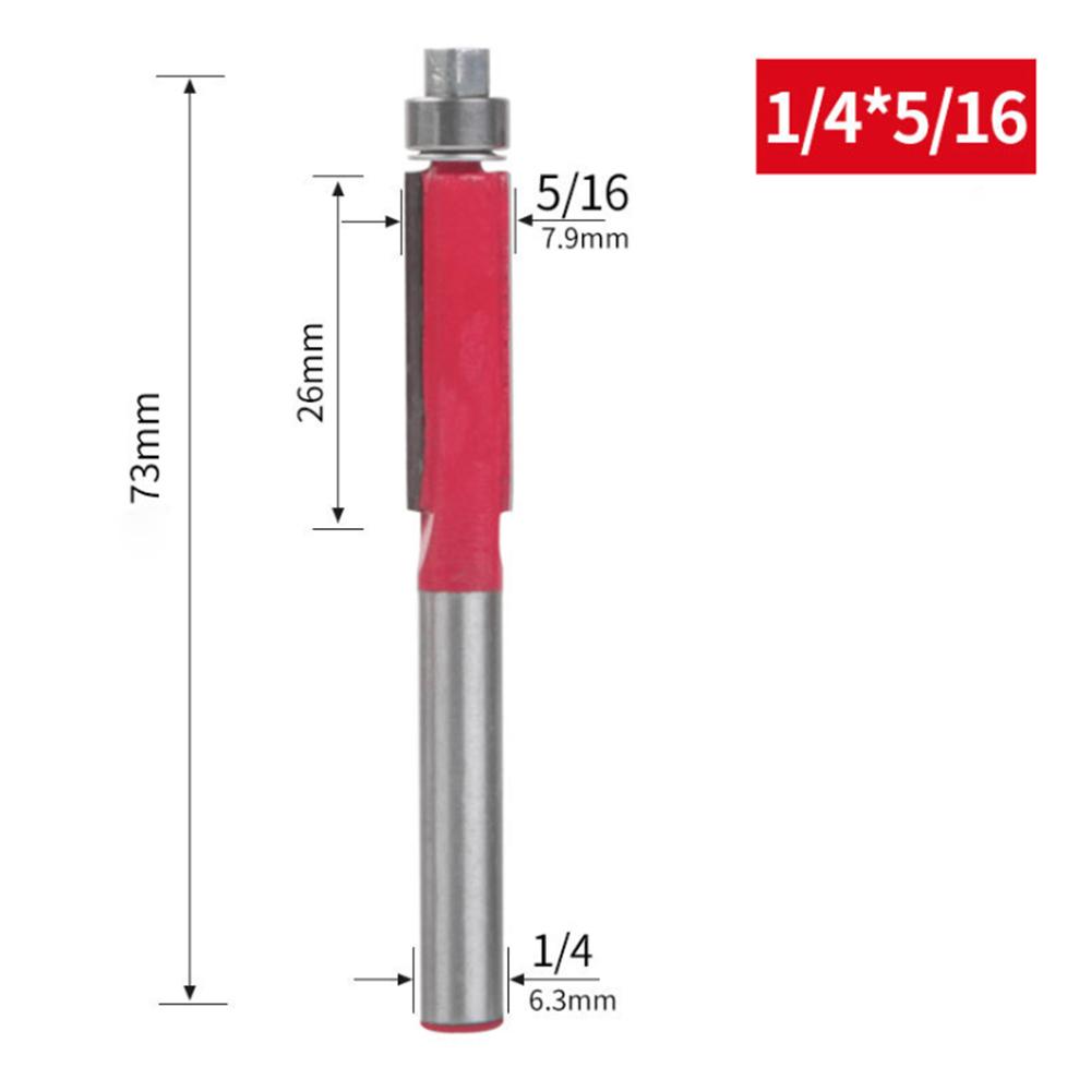 6,35mm Schaft Biaxiales Trimmwerkzeug Doppellager Hartmetall Bündigfräser Fräserbits Set für Holzschnitzerei Fräser Fräswerkzeuge
