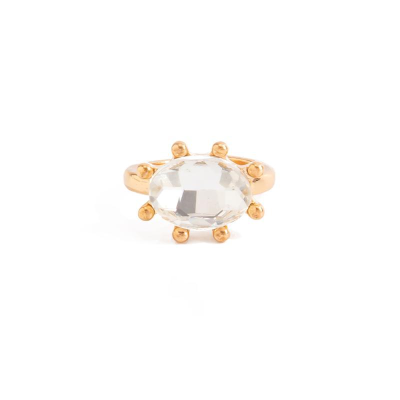 Waterproof Geometric Rhinestone Opening Rings for Women Dainty Colored Gemstone Jewelry for Birthday Gift for Her