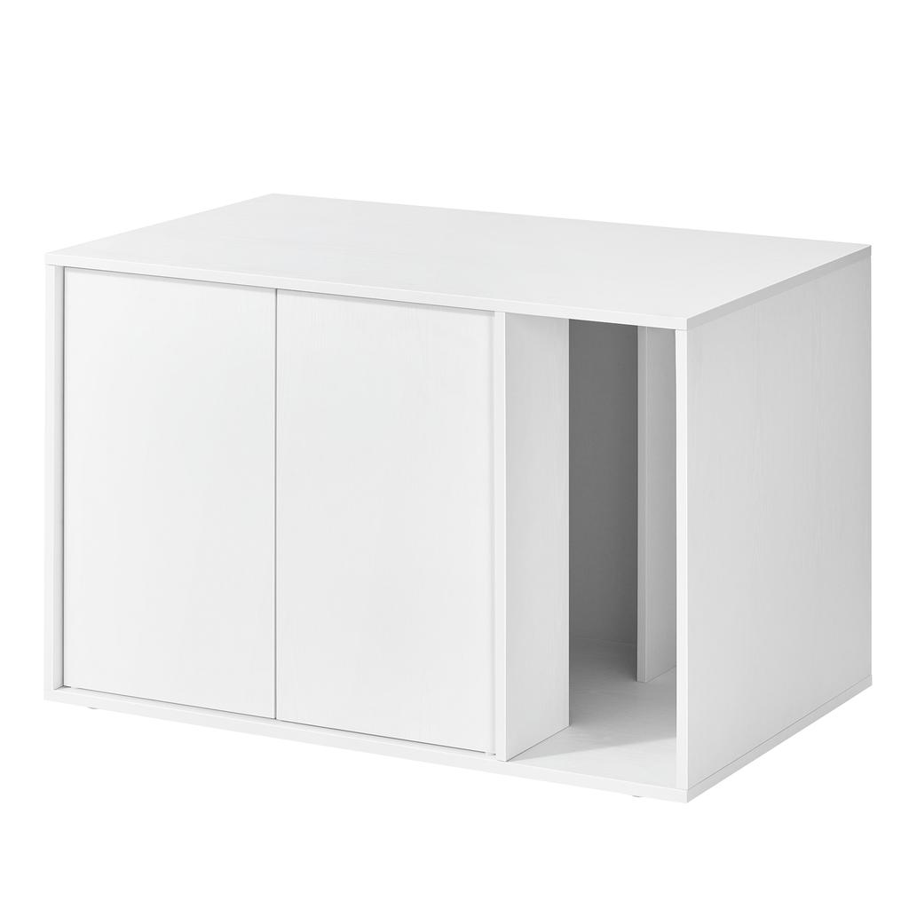 SONGMICS HOME Superfast Toolless Assembly, Cat Litter Box Enclosure, Cat House, for Large Cats, Push-to-Open Doors, Display Side Table, Coffee Table