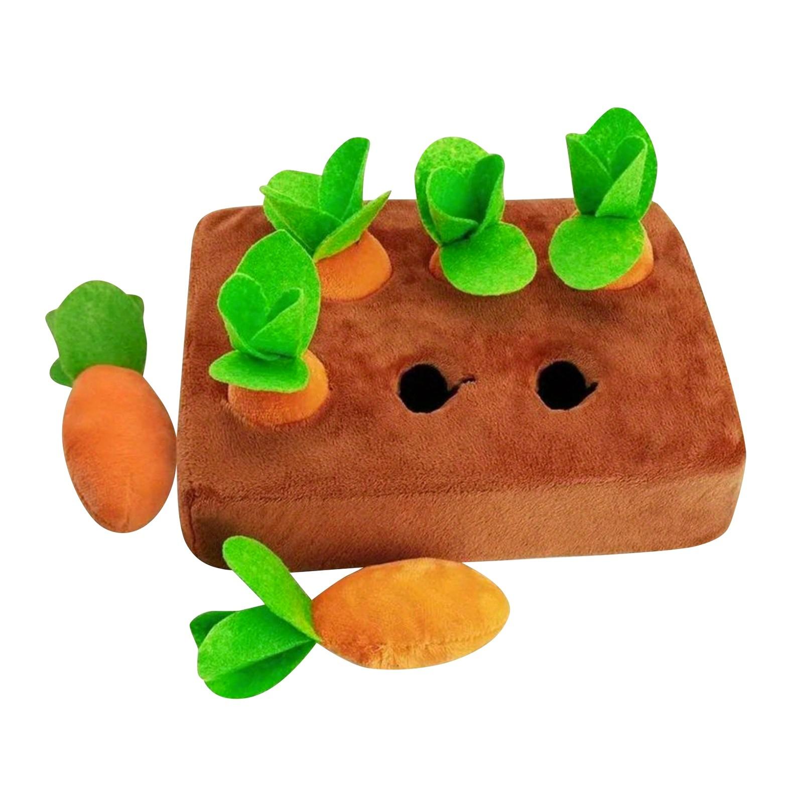 

Плюшевые игрушки для жевания домашних животных, интерактивная игрушка-головоломка для тренировки IQ собаки, развивающие игрушки для домашних животных, игрушки для вытягивания моркови оранжевый