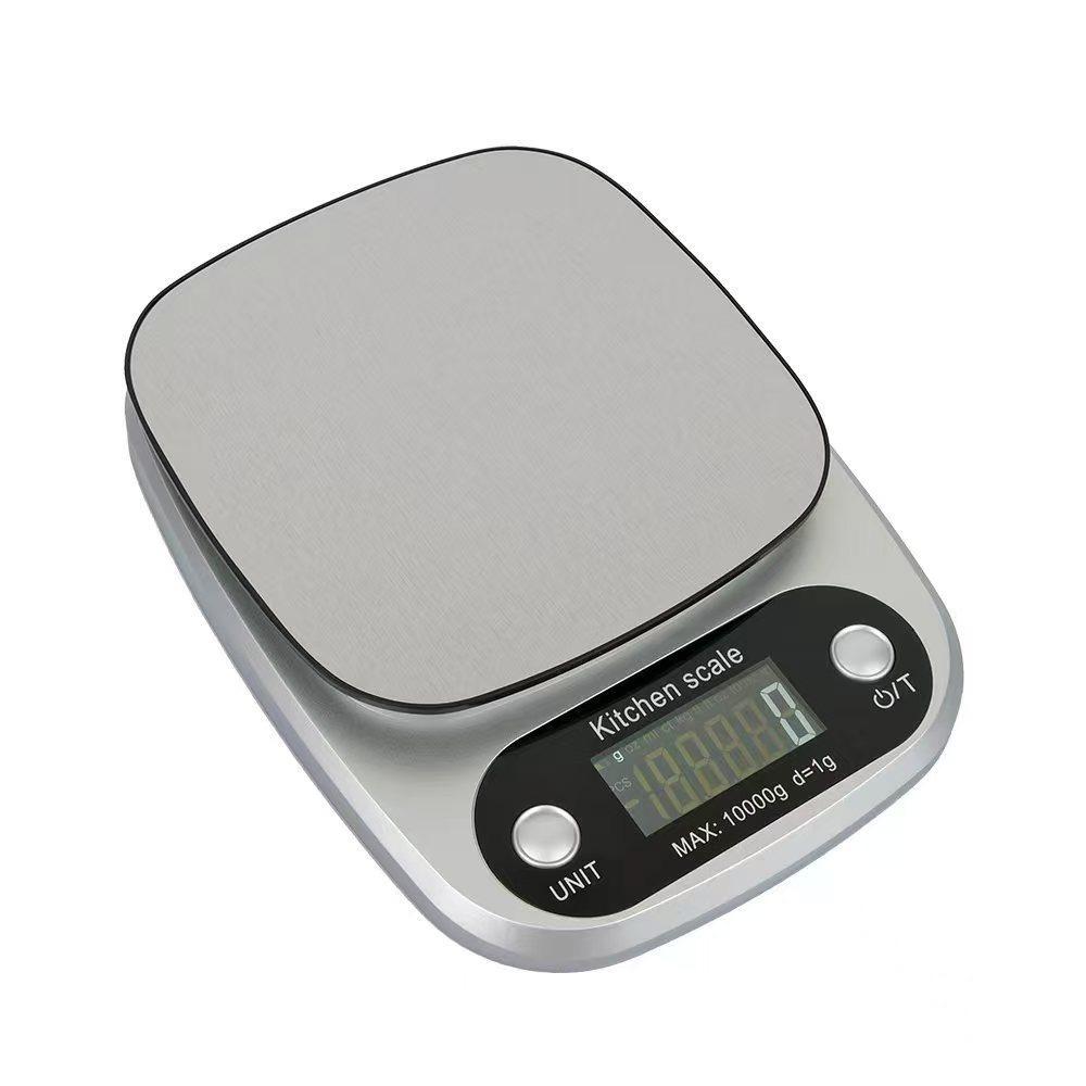 

10/5Kg Digital Electronic Scale 0.1g/1g Food Baking Scale Portable Kitchen Scale Baking 10KG серебряный